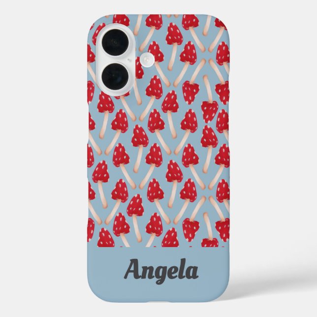 Coques Case-Mate iPhone Champignon Rouge - Bleu (Verso)