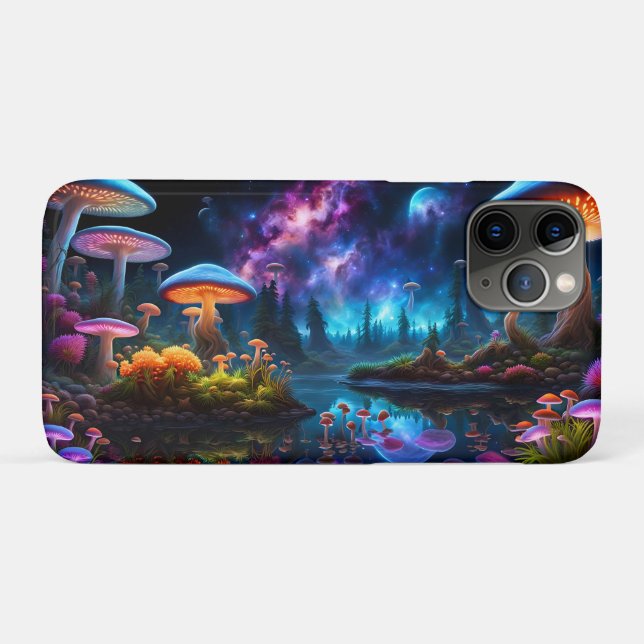 Coques Case-Mate iPhone Champignons Aliens bioluminescents sur une planète (Dos (Horizontal))