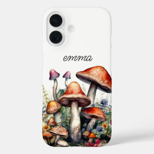 Coque Pour iPhone 16 Champignons de forêt enchantés Personnalisé