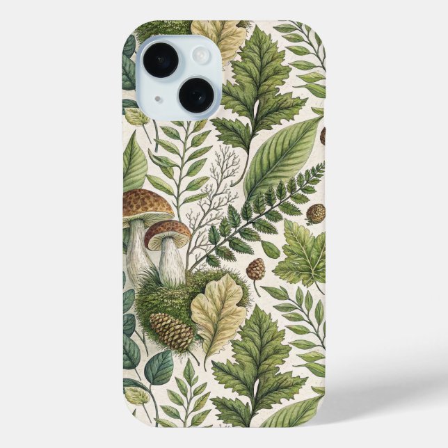Coques Case-Mate iPhone Champignons des bois Pinecones Ferns Motif d'autom (Verso)