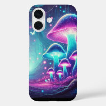 Champignons éclatants d'Imaginaire dans une forêt