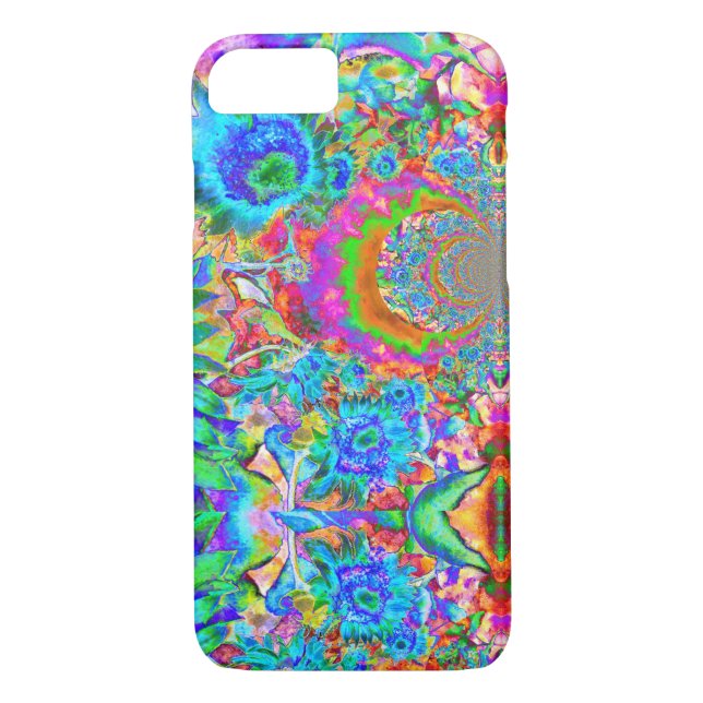 Coques Case-Mate iPhone Champs de tournesol pour toujours -bleu (Dos)