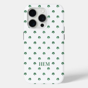 Coque iPhone 15 Pro Chanceux Tiré Monogramme Irlandais Quatre Clochons