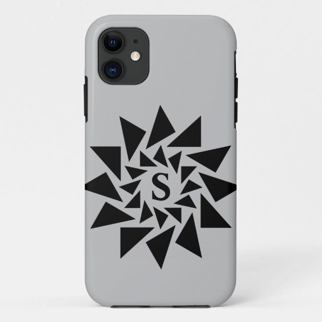 Coques Case-Mate iPhone Changer Initial, Triangles géométriques, Blanc Noi (Dos)