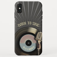 Chanteurs rétro microphone et vinyle 45