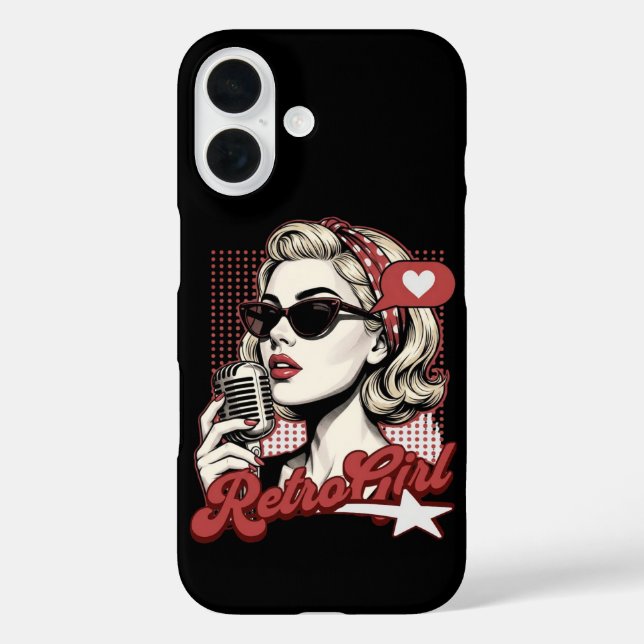 Coques Case-Mate iPhone Chanteuse Pop Art Rétro Fille (Verso)
