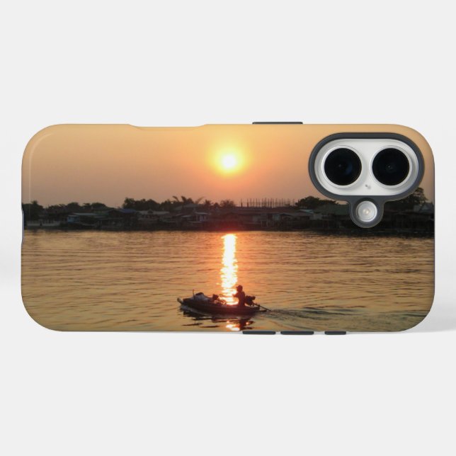 Coques Case-Mate iPhone Chao Phraya River Sunset ... Ayutthaya, Thaïlande (Verso (horizontal))