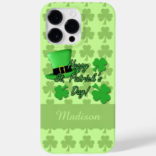 Coque Pour Pour iPhone 14 Pro Max Chapeau haut vert Shamrocks St. Patricks Nom du mo
