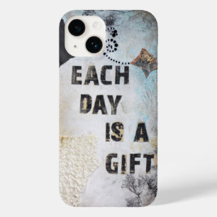 Coque Pour iPhone 14 Chaque Jour Est Un Cadeau Mélange Citation Média