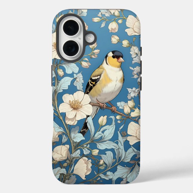 Coques Case-Mate iPhone Chardonneret jaune inspiré de William Morris (Verso)