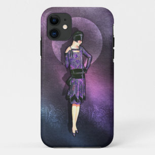 Coques Pour iPhone Charla - mode des années 1920 dans le bleu en