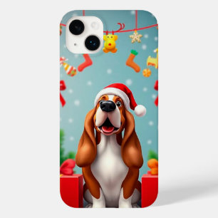 Coque Pour iPhone 14 Plus 🎄 Charme de Beagle au Père Noël ✨ Chien de Noël M