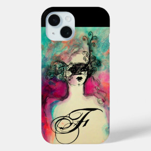 Coque Pour iPhone 15 CHARME MONOGRAM / Beauté mystérieuse avec masque