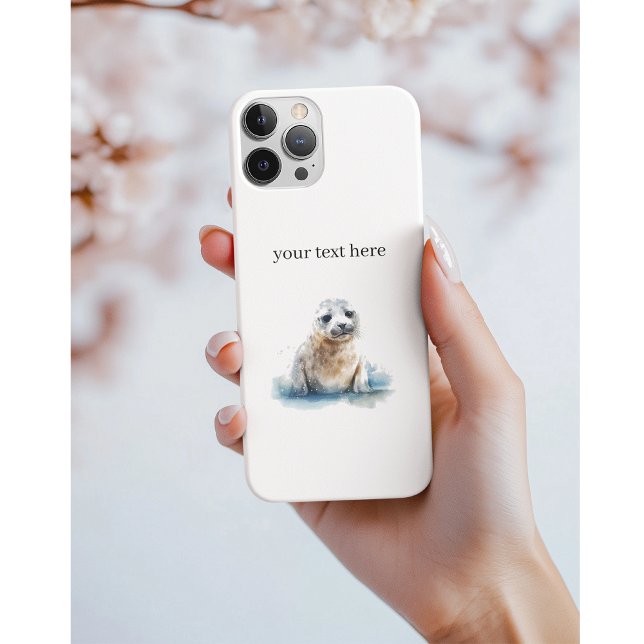 Coques Case-Mate iPhone Charming Aquarelle Seal Pup, personnalisée (Créateur téléchargé)