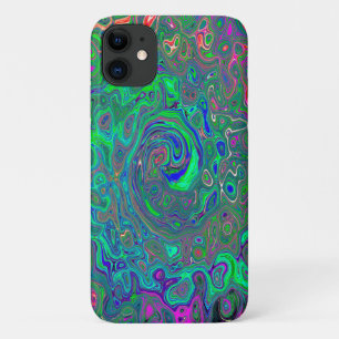 Case-Mate iPhone Case Chartreuse et bleu rétro liquide tourbillonnant ps