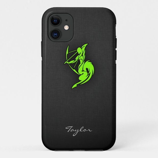 Coques Case-Mate iPhone Chartreuse, Neon Green Sagittarius (Dos)