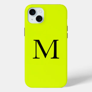 Coque iPhone 15 Mini Chartreuse Nom jaune Fluorescent Couleur néon