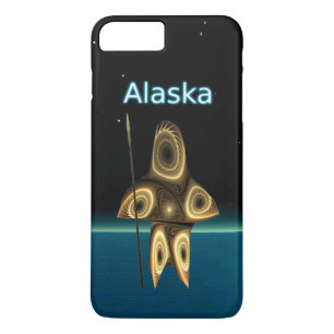 Coque iPhone 8 Plus/7 Plus Chasseur inuit fractal - Alaska