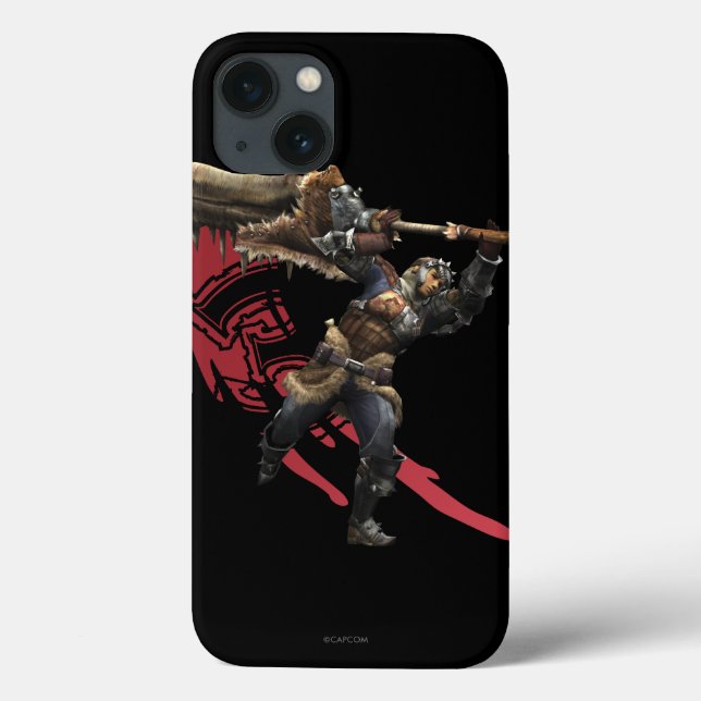 Coques Case-Mate iPhone Chasseur masculin avec la grande armure d'épée et (Verso)