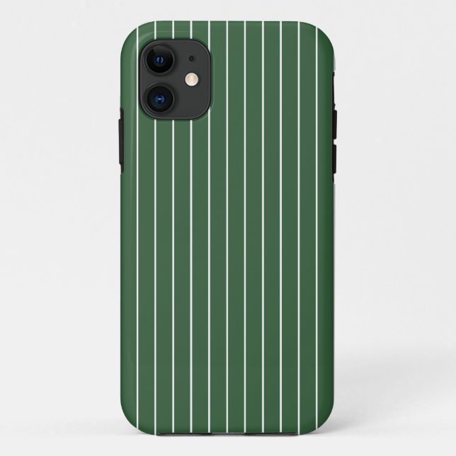 Coques Case-Mate iPhone Chasseur Vert et blanc mince Horizontal rayé (Dos)