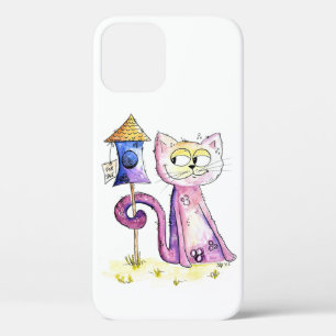Case-Mate iPhone Case Chat à bascule blanc mignon avec Birdhouse