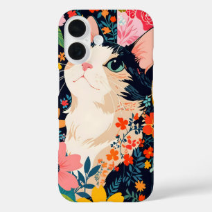 Coque Pour iPhone 16 Chat à écailles florales