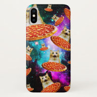 Chat à pizza de l'espace amusant
