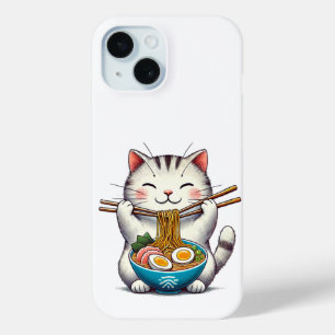 Coque Pour iPhone 15 Chat amoureux Ramen