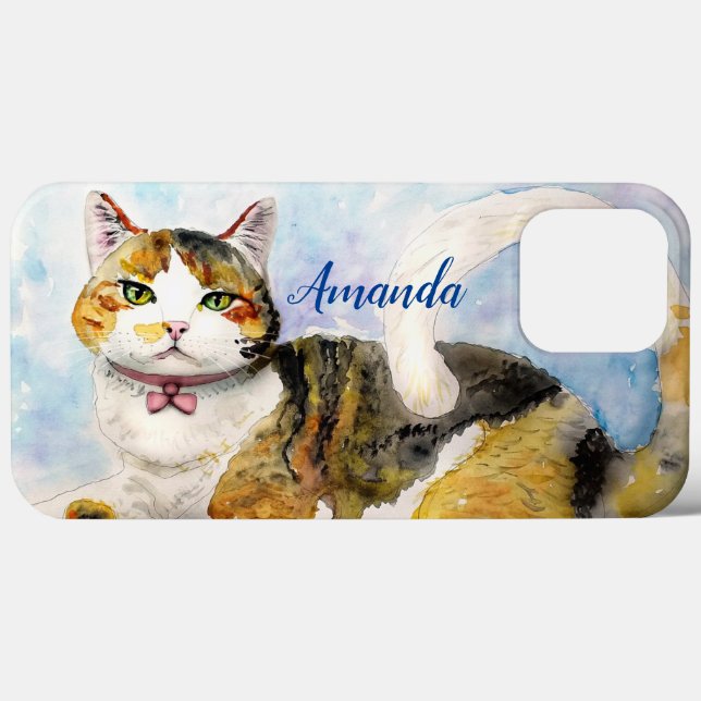 Coques Case-Mate iPhone Chat aquarelle (Verso (horizontal))