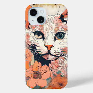Coque Pour iPhone 15 Chat Artistique