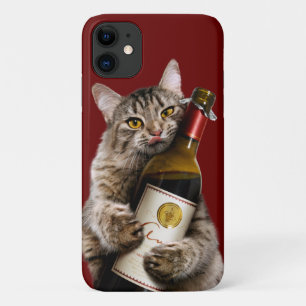 Case-Mate iPhone Case Chat Avec Bouteille De Vin
