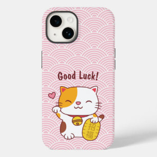Coque Pour iPhone 14 Chat Belle Chasse Japonais Maneki Neko Rose