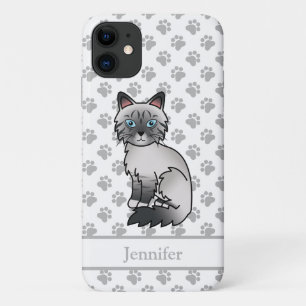 Case-Mate iPhone Case Chat Birman / Ragdoll Tabby au point bleu & Nom
