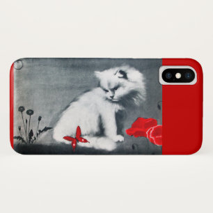 COQUE Case-Mate POUR iPhone CHAT BLANC AVEC BOUTEILLE ROUGE