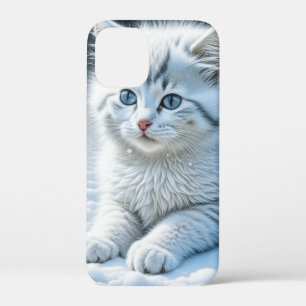 Case-Mate iPhone Case Chat blanc mignon jouant dans la neige