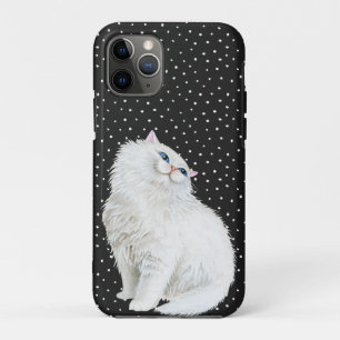 Case-Mate iPhone Case Chat blanc perse sur noir