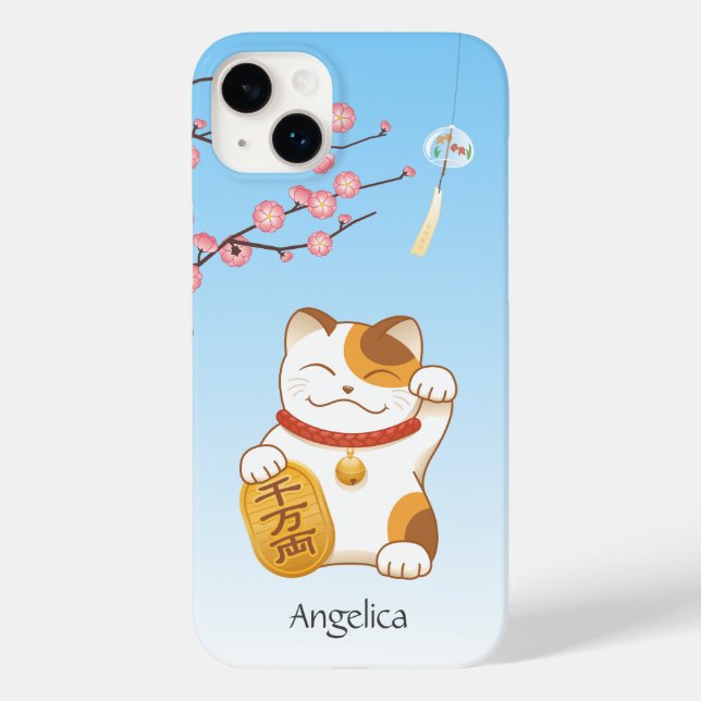 Coques Case-Mate iPhone Chat chanceux japonais, Calico Maneki Neko (Verso)