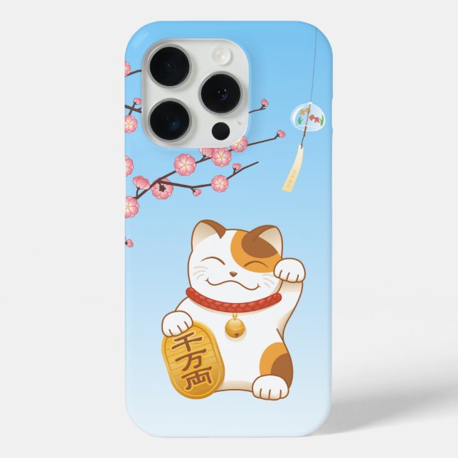 Coques Case-Mate iPhone Chat chanceux japonais, Calico Maneki Neko (Verso)