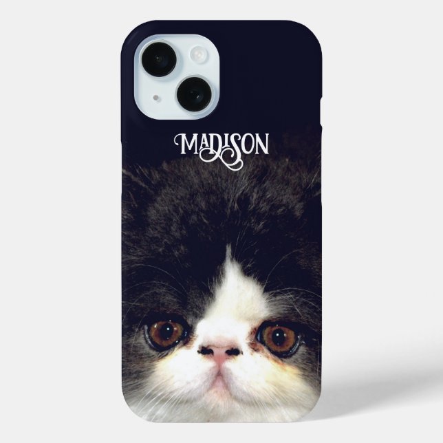 Coques Case-Mate iPhone Chat chaton blanc et noir (Verso)