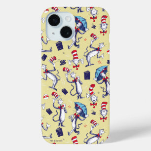 Coque Pour iPhone 15 Chat dans le Chapeau Motif Jaune