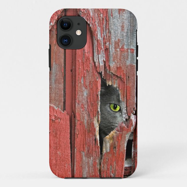 Coques Case-Mate iPhone Chat dans trou de bois de grange (Dos)