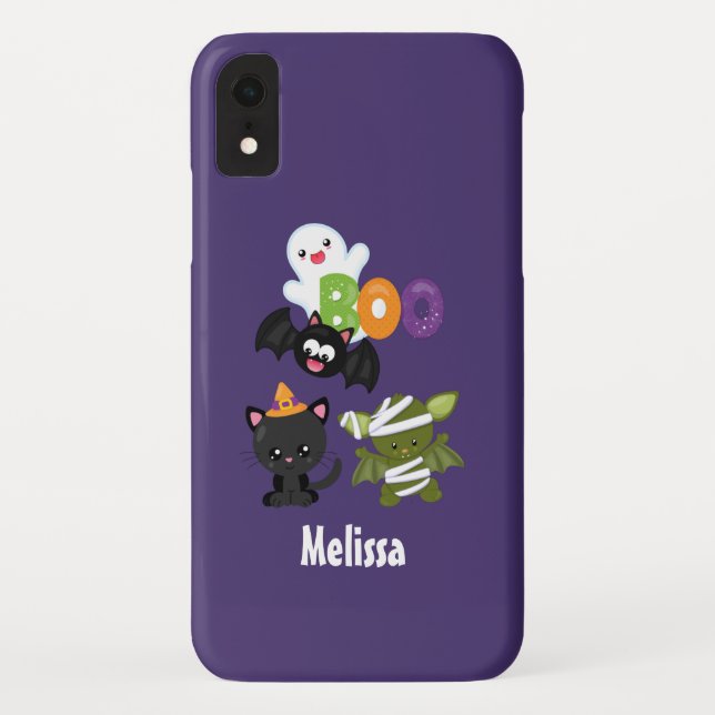 Coques Case-Mate iPhone Chat de Cute Halloween, bat, mummy et ghost (Dos)
