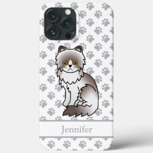 Case-Mate iPhone Case Chat de dessin animé persan bicolore lilas mignon