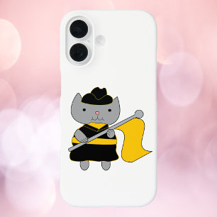 Coque Pour iPhone 16 Chat de la Garde de Couleur Noir et Jaune Doré