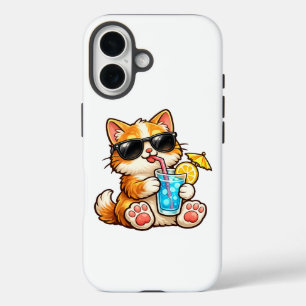 Coque Pour iPhone 16 Chat d'été cool