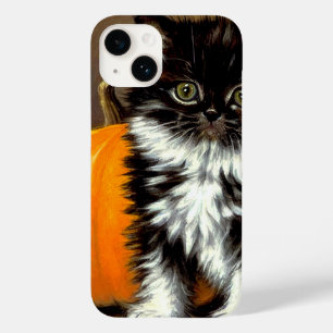 Coque Pour iPhone 14 Chat d'Halloween noir et blanc vintage