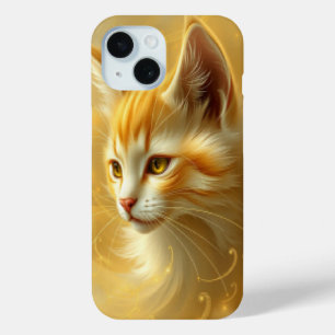 Coque Pour iPhone 15 Chat doré