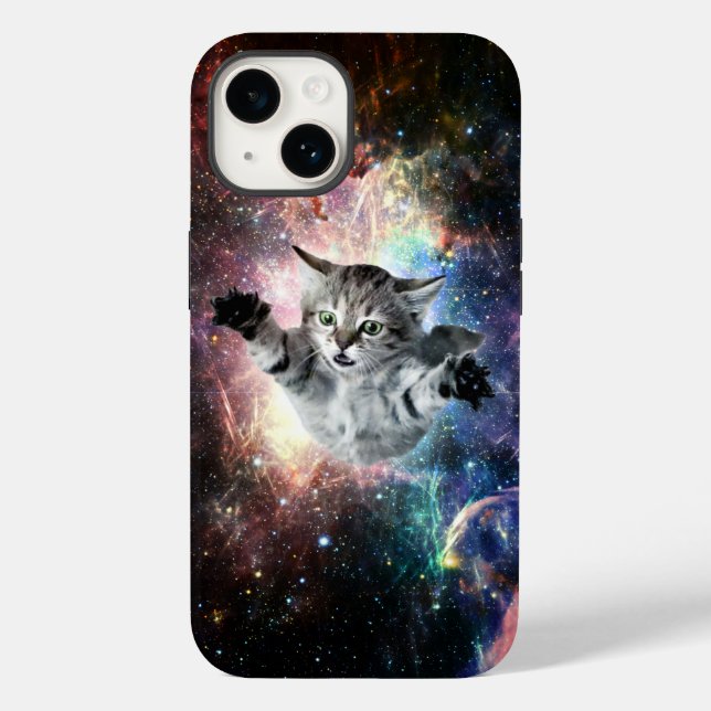 Coques Case-Mate iPhone Chat drôle dans l'espace (Verso)