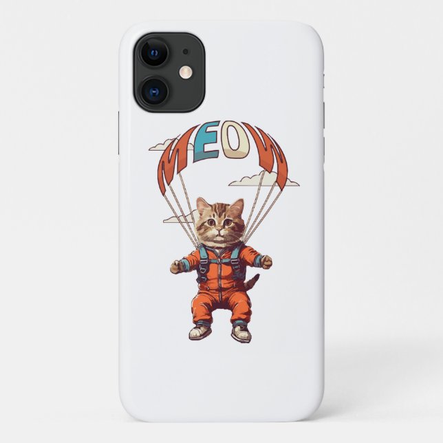 Coques Case-Mate iPhone Chat drôle de parachutisme (Dos)