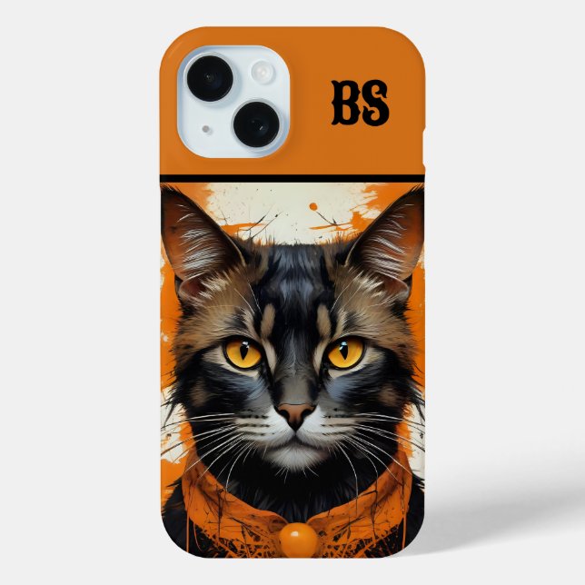 Coques Case-Mate iPhone Chat éffrayant d'Halloween caché (Verso)